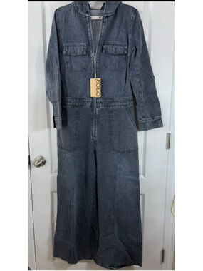 Oyroy Washed Black Denim Jumpsuit